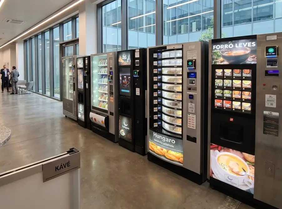 Hungaro kávé-, ital-, snack- és levesautomaták egy intézményi helyszínen