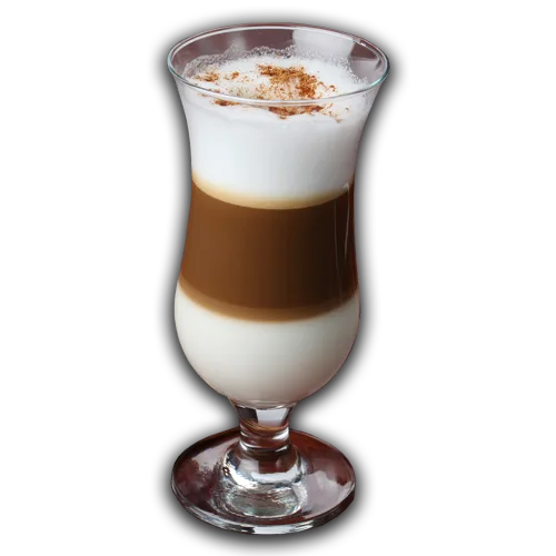 Latte macchiato rétegzett pohárban